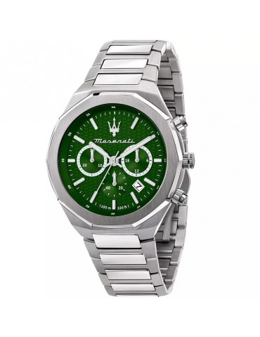 Maserati Watch - Style - Chronograph - Silver-45mm-Green-R8873642011