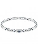Maserati Bracelet - Iconic - Steel-Trident-Blue Crystals-JM423AVD15