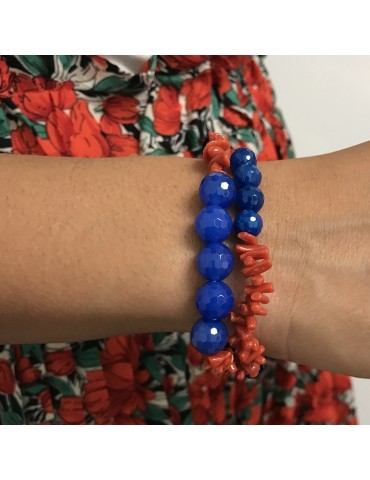 Bracciale Rajola da Donna - Link - Corallo Rosso - Agata Blu-544591918 2