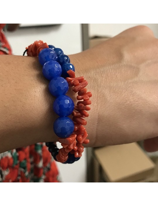 Bracciale Rajola da Donna - Link - Corallo Rosso - Agata Blu-544591918