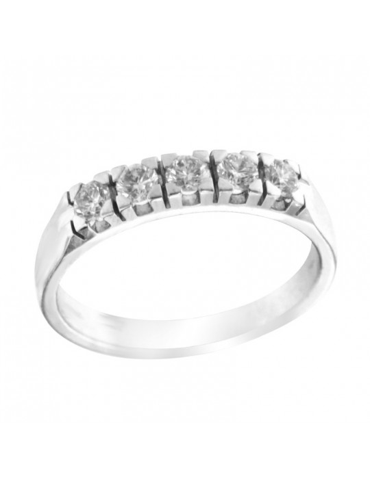 Salvini Ring - Veretta in 18K White Gold with Natural Diamonds 0.45 ct - 0