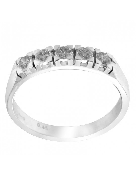 Salvini Ring - Veretta in 18K White Gold with Natural Diamonds 0.45 ct - 0