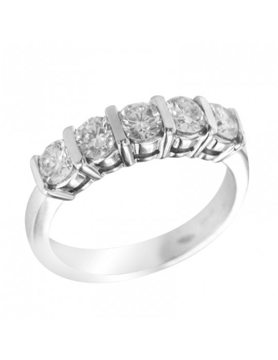 Anello Salvini - Veretta - Oro Bianco 18 carati - Diamanti 1,00 ct