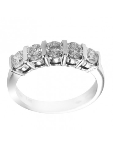 Anello Salvini - Veretta - Oro Bianco 18 carati - Diamanti 1,00 ct 2