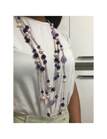 Rajola necklace - Paradise - Multistrand - Pearls - Amethyst - 542895 2