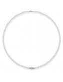Lelune Young Necklace - with 4.5-5 mm Freshwater Pearls and 18K White Gold Spheres - 0