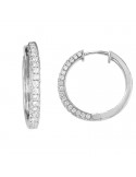 Giorgio Visconti Earrings - Small Circle in 18K White Gold with 0.50 ct White Diamonds - 0