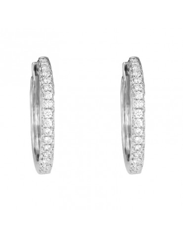 Giorgio Visconti Earrings - Small Circle in 18K White Gold with 0.50 ct White Diamonds - 0 2
