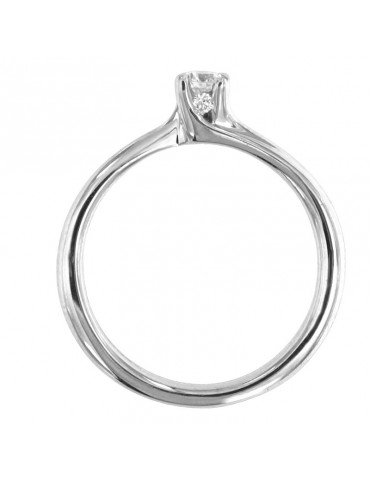 Giorgio Visconti Woman's Ring - Solitaire in 18K White Gold with 0.21 ct Natural Diamonds - 0 2