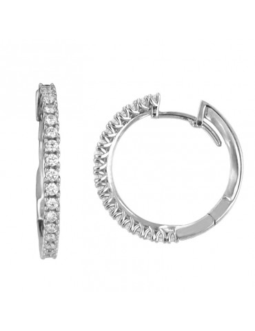 Orecchini Giorgio Visconti - Cerchietto - Oro Bianco - Diamanti 0,36 ct - BB39042