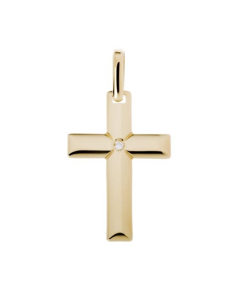 Chimento Pendant - Tradition Gold Sacred Images Cross in 18K Yellow Gold - 0