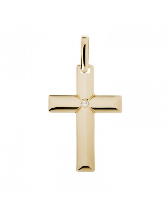 Chimento Pendant - Tradition Gold Sacred Images Cross in 18K Yellow Gold - 0