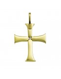 Chimento Cross Pendant - Tradition Gold Sacred Images in 18K Yellow Gold with Natural Diamond - 0