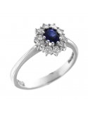 Anello Davite&Delucchi - Rosetta - Oro - Diamanti Naturali - Zaffiro