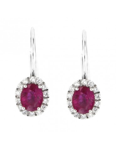 Orecchini Davite&Delucchi - Pendenti - Oro - Diamanti - Rubini 0,95 ct