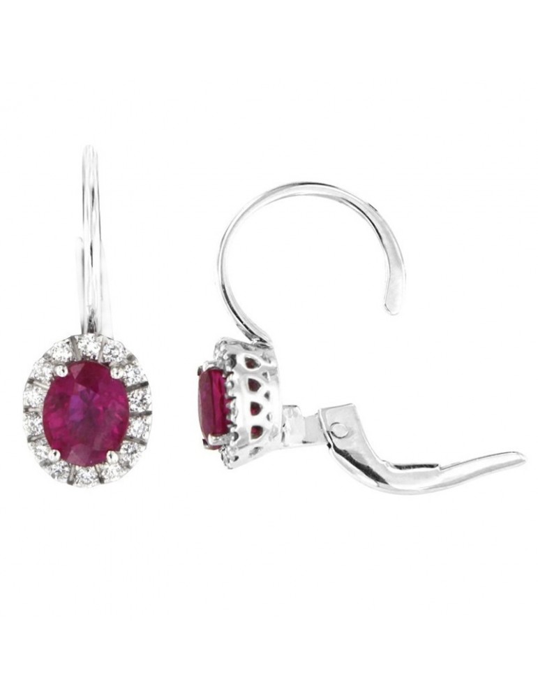 Orecchini Davite&Delucchi - Pendenti - Oro - Diamanti - Rubini 0,95 ct