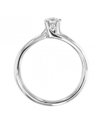 Giorgio Visconti Women's Ring - Solitaire in 18k White Gold with Natural Diamonds 0.31 ct - 0 2
