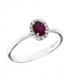 Davite & Delucchi Fantasia Ring for Women - in 18k White Gold with Natural Diamonds and 0.45 ct Ruby - 0