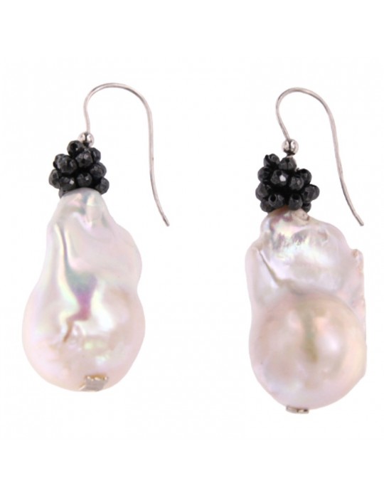 Rajola earrings -Charlotte-Pendants-Baroque Pearls-Hematite-310030110W