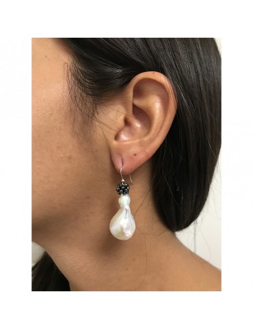 Rajola earrings -Charlotte-Pendants-Baroque Pearls-Hematite-310030110W 2