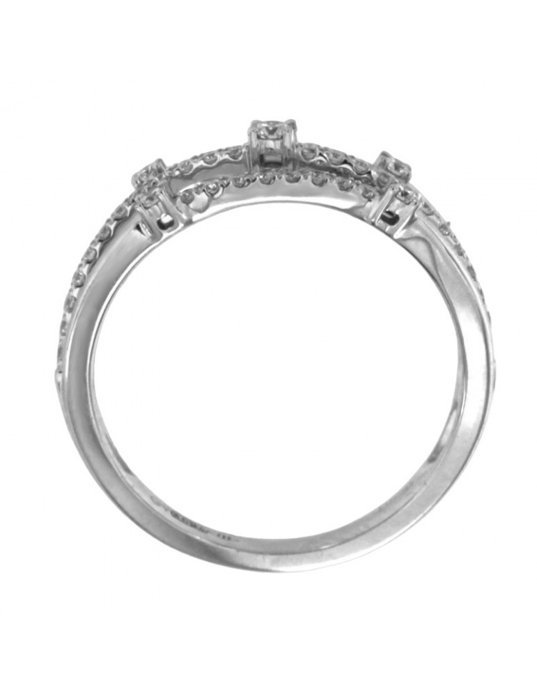 Giorgio Visconti Ring - Three Wires in 18k White Gold with Natural Diamonds 0.30 ct - 0