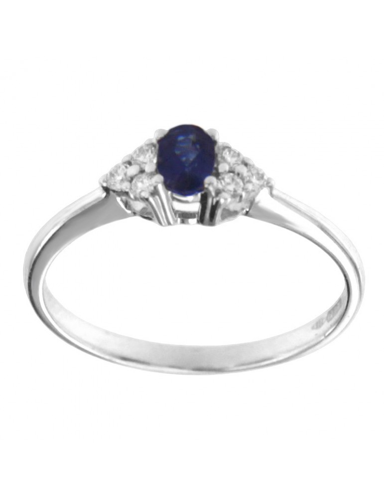 Anello Giorgio Visconti - Oro Bianco - Diamanti - Zaffiro 0,25 ct - ABX15789Z
