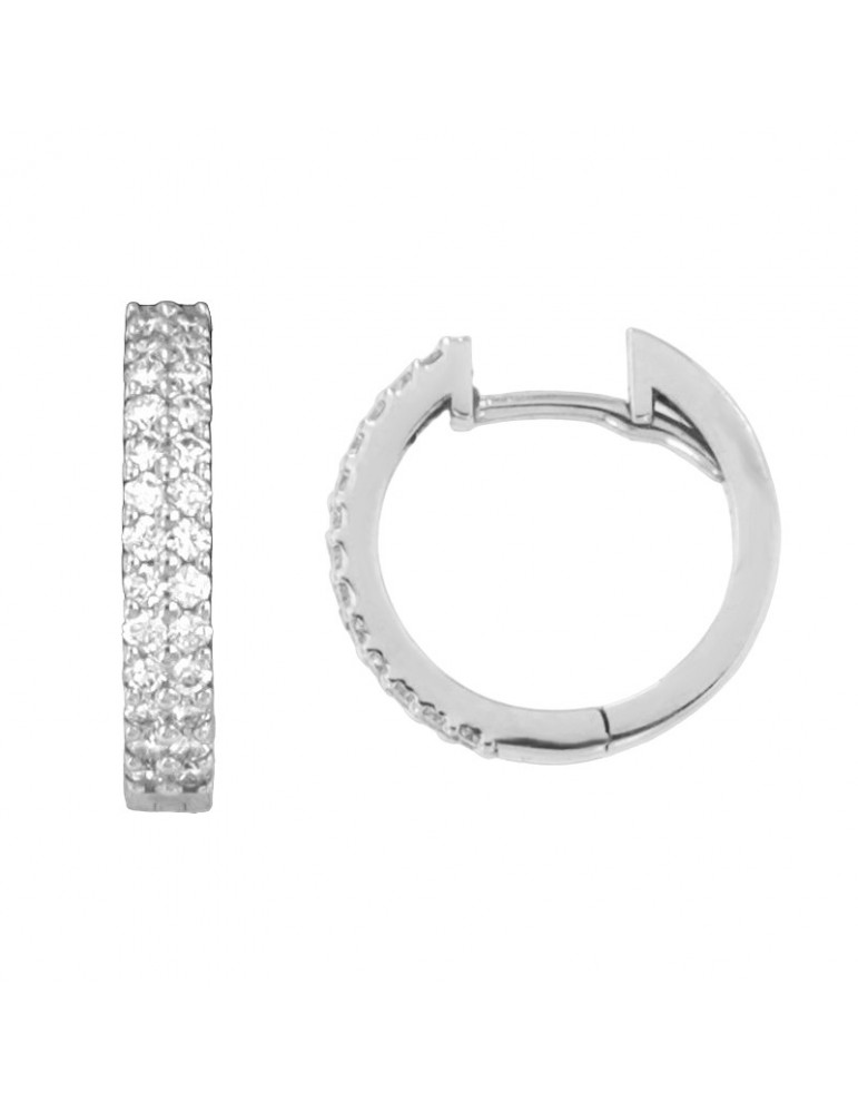 Giorgio Visconti Earrings - Circle in 18k White Gold with White Diamonds 0.37 ct - 0
