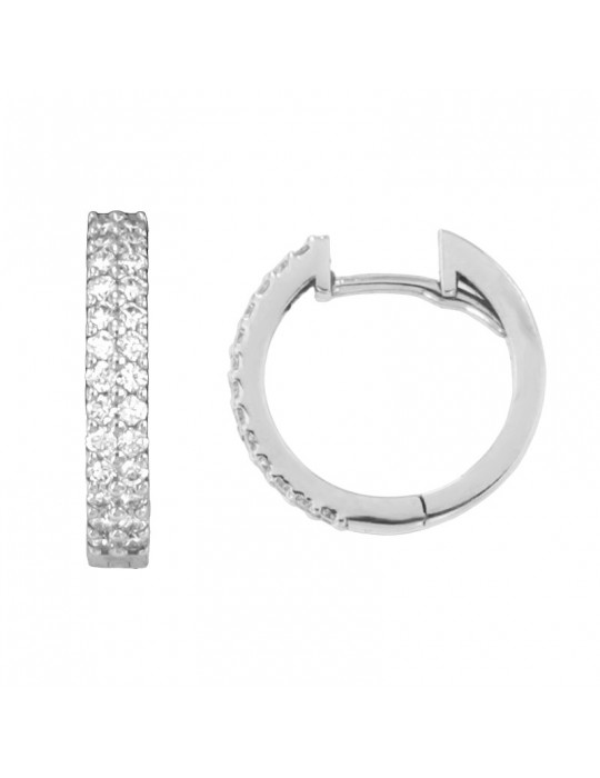 Giorgio Visconti Earrings - Circle in 18k White Gold with White Diamonds 0.37 ct - 0
