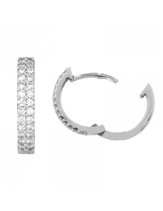 Giorgio Visconti Earrings - Circle in 18k White Gold with White Diamonds 0.37 ct - 0