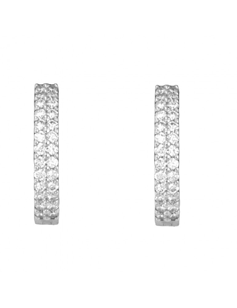Giorgio Visconti Earrings - Circle in 18k White Gold with White Diamonds 0.37 ct - 0