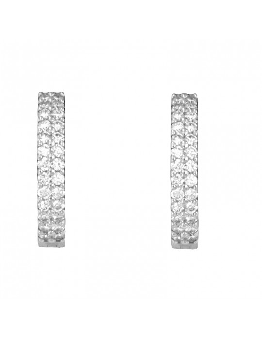 Giorgio Visconti Earrings - Circle in 18k White Gold with White Diamonds 0.37 ct - 0