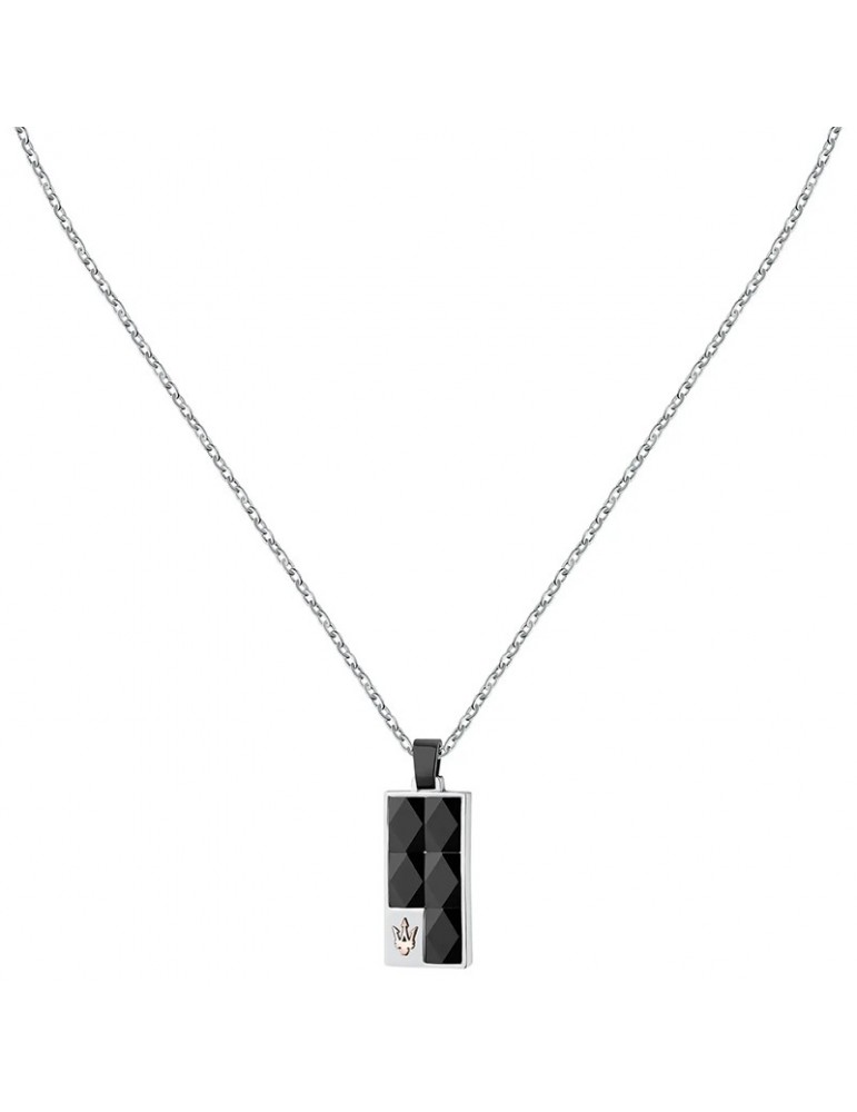 Collana Maserati - Ceramic - Acciaio-Pendente-Ceramica Nera-JM423ATZ27