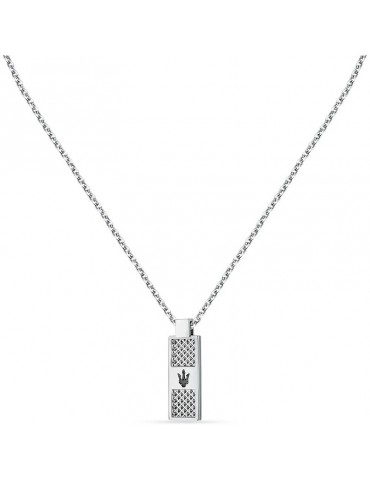 Collana Maserati - Iconic - Acciaio -Pendente-Logo PVD Nero-JM423AVD20