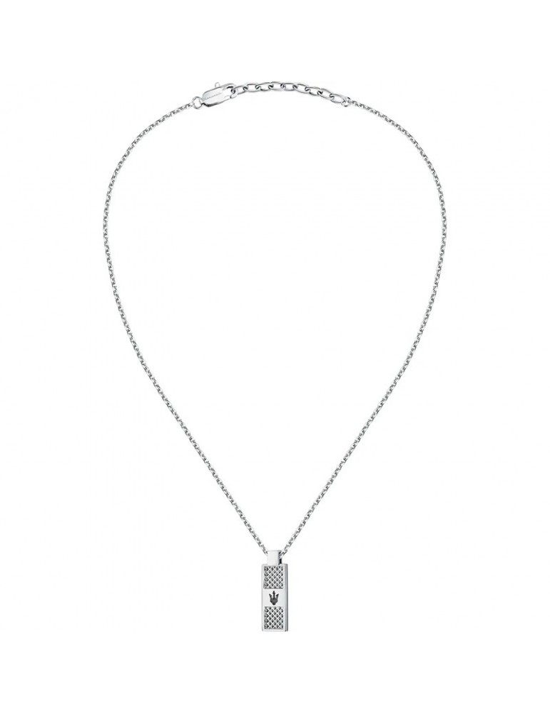 Collana Maserati - Iconic - Acciaio -Pendente-Logo PVD Nero-JM423AVD20