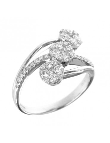 Giorgio Visconti Ring - Trilogy Fantasy in 18k White Gold with Natural Diamonds 0.72 ct - 0
