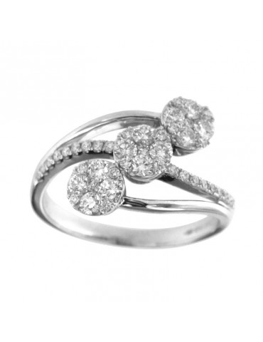 Giorgio Visconti Ring - Trilogy Fantasy in 18k White Gold with Natural Diamonds 0.72 ct - 0 2
