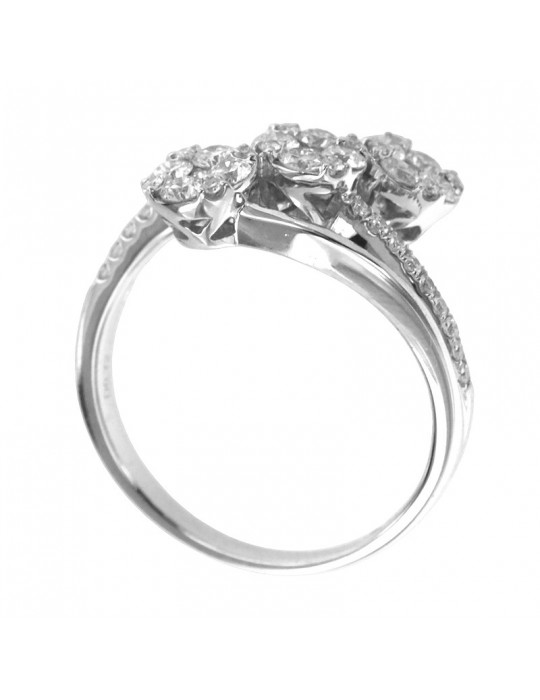 Giorgio Visconti Ring - Trilogy Fantasy in 18k White Gold with Natural Diamonds 0.72 ct - 0