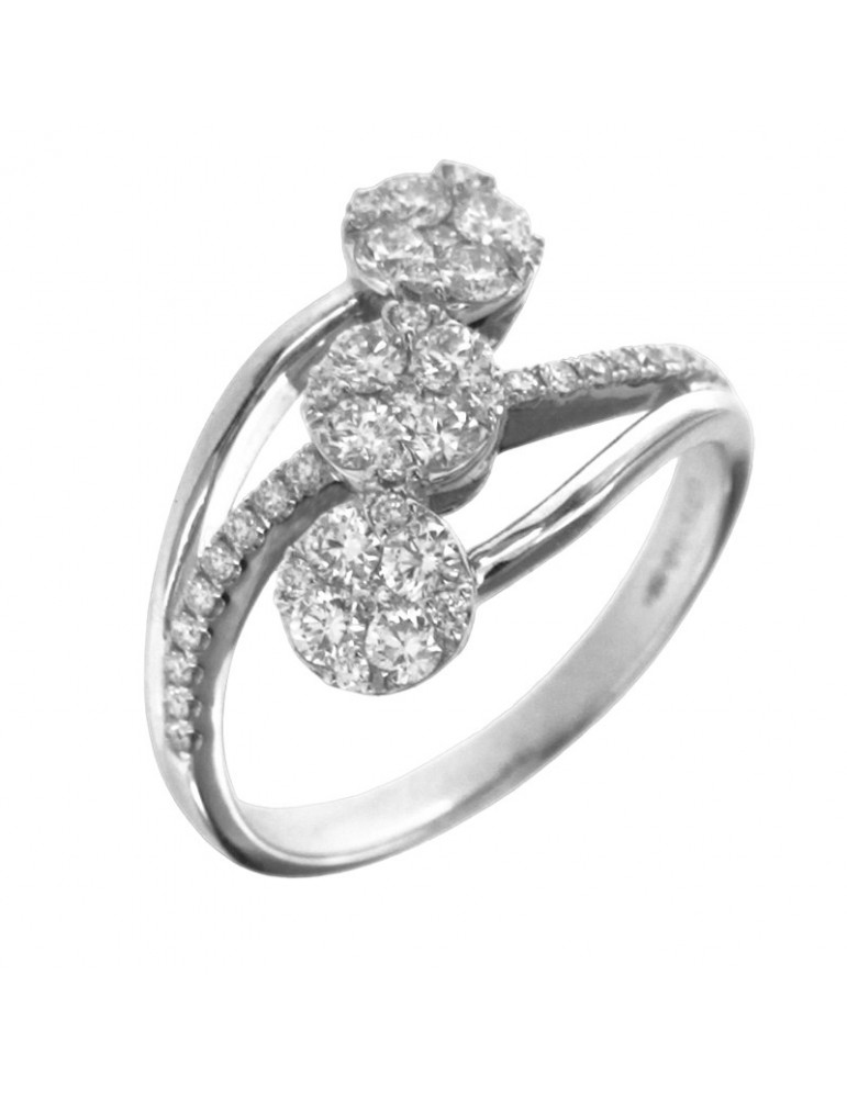 Giorgio Visconti Ring - Trilogy Fantasy in 18k White Gold with Natural Diamonds 0.72 ct - 0