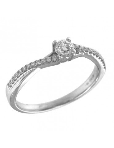 Giorgio Visconti Women's Ring - in 18k White Gold with Natural Diamonds 0.26 ct - 0