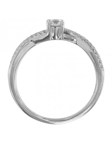 Giorgio Visconti Women's Ring - in 18k White Gold with Natural Diamonds 0.26 ct - 0 2