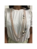 Collana Rajola - Camilla - Lunga - Perle Rosate - Granato - 542923