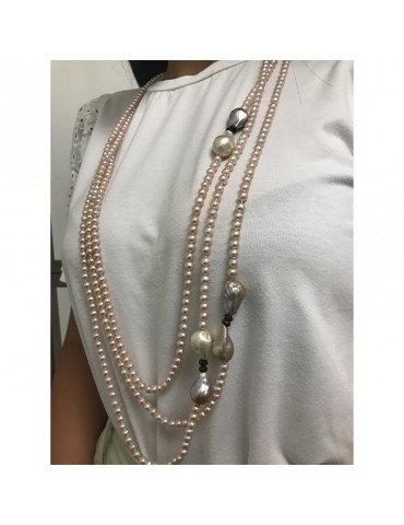 Collana Rajola - Camilla - Lunga - Perle Rosate - Granato - 542923 2