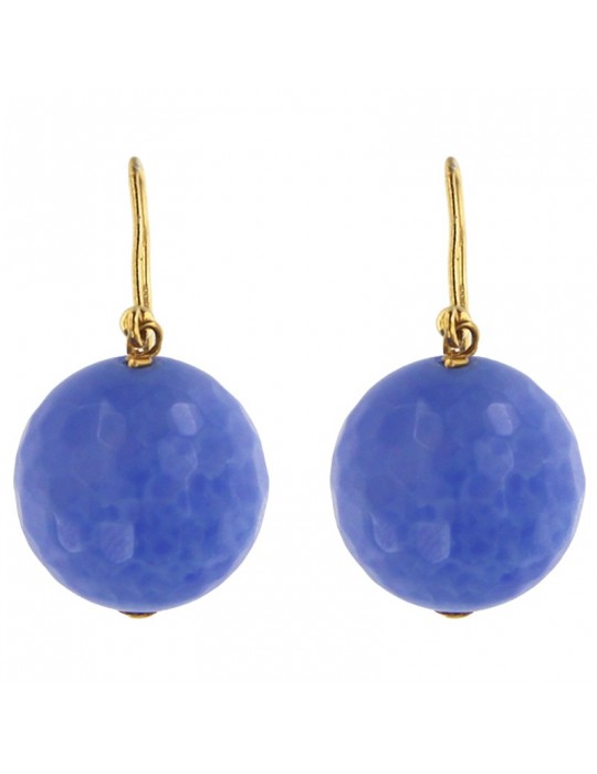 Orecchini Rajola - Amo - Oro Giallo 18 Kt - Agata Azzurra - 340531891