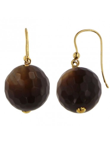 Rajola Earrings - Hook - 18 Kt Yellow Gold - Sardonic Agate -340531887 2