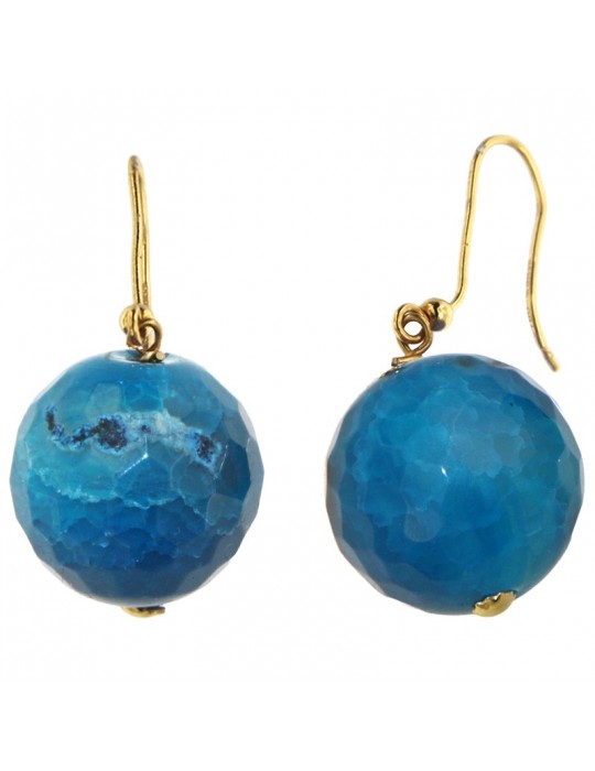 Orecchini Rajola - Amo - Oro Giallo 18 Carati-Agata Nera-Blu-340531883