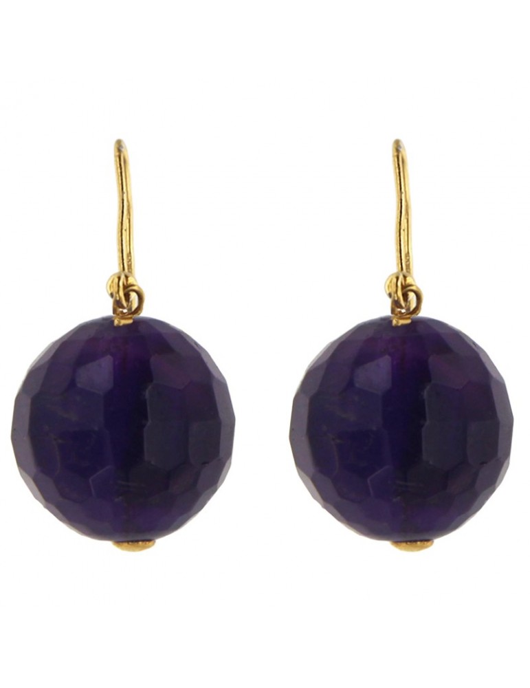 Rajola Earrings for Women - I Love - 18 Kt Yellow Gold - Amethyst-34053186P