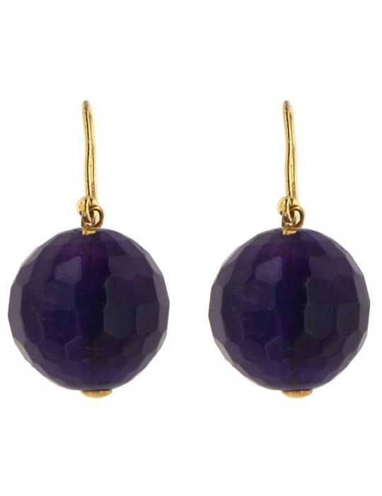 Rajola Earrings for Women - I Love - 18 Kt Yellow Gold - Amethyst-34053186P