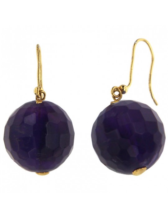 Rajola Earrings for Women - I Love - 18 Kt Yellow Gold - Amethyst-34053186P