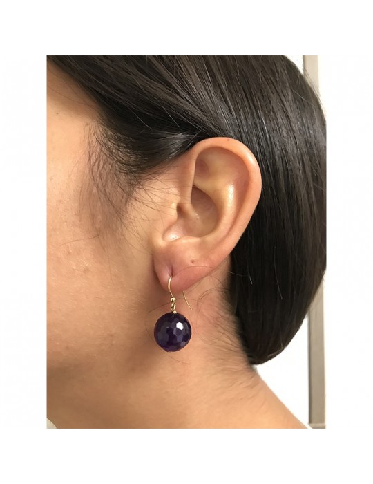 Rajola Earrings for Women - I Love - 18 Kt Yellow Gold - Amethyst-34053186P