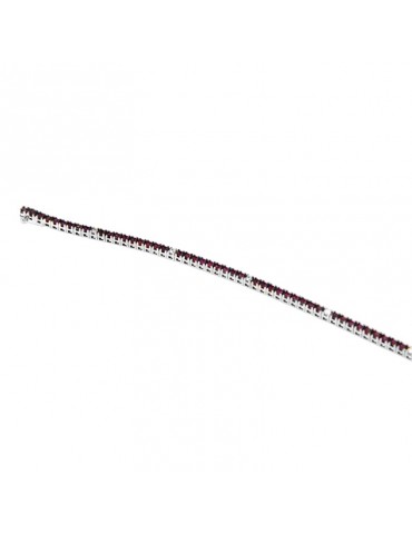 Bracciale Tennis Davite&Delucchi - Oro Bianco 18 Carati - Diamanti - Rubini 1,55 ct 2